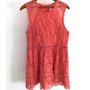 Coral lace dress